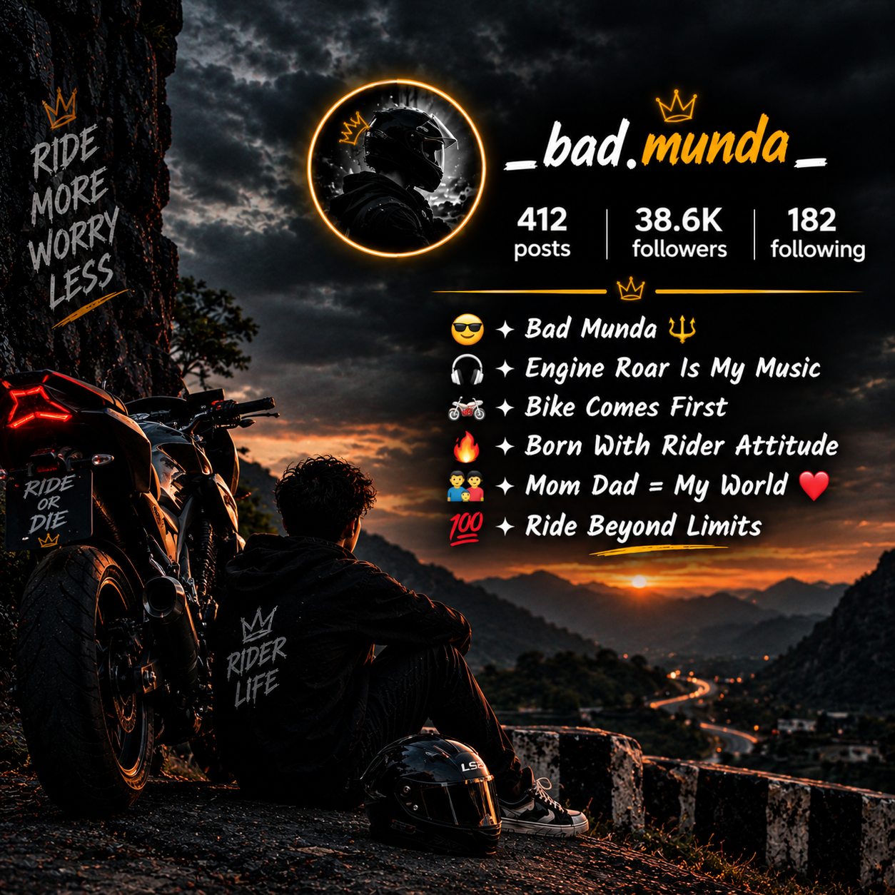 Bike Riders Instagram Bio