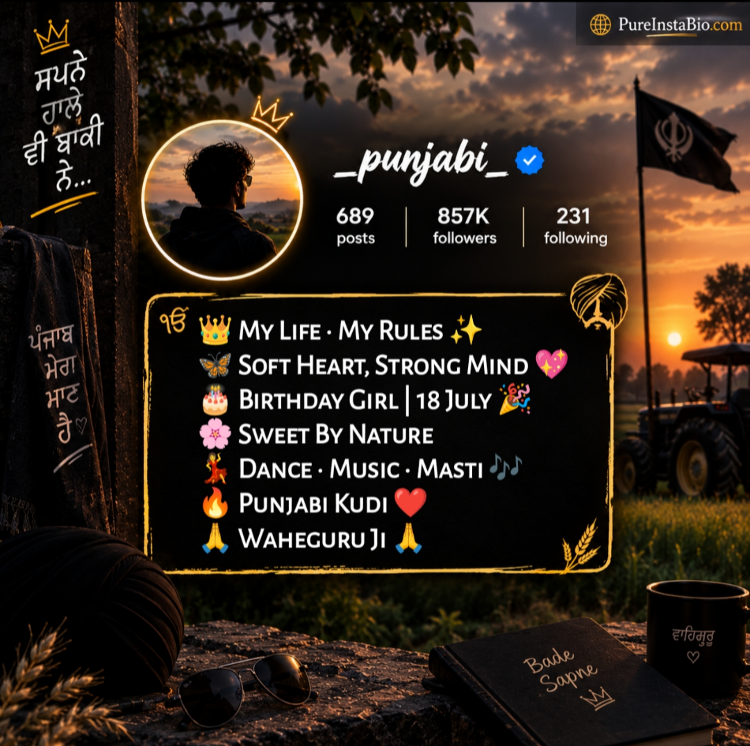 Instagram bio in punjabi for girl