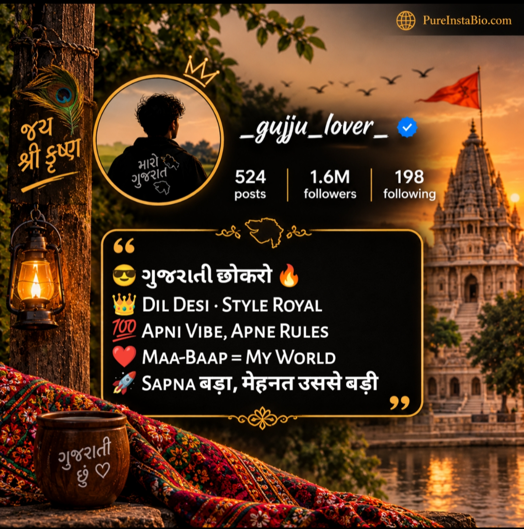 Instagram bio in gujarati for boy