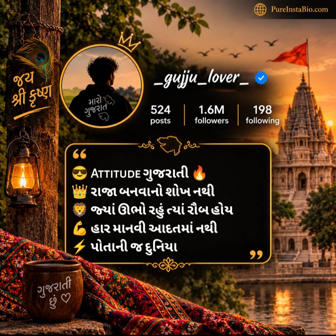 Instagram bio in gujarati attitude